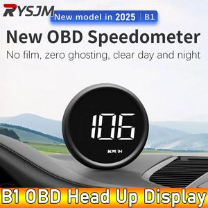 AD B1 헤드 업 디스플레이 obd2 hud 속도계 자동차 프로젝터 알람 EOBD 자동 연료 소비 전압계 수온 게이지