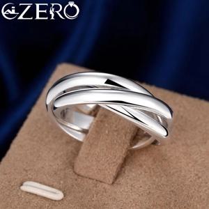 925 스털링 실버 세 라운드 여성 반지 고급 보석 도매 동향 제품 ALIZERO 보석으로 제공
