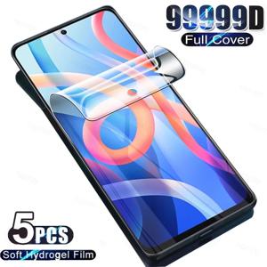 Xiaomi Redmi Note 10 11 9 8 Pro 12S 11S 10S 9T 9 8T 7 5G 화면 보호기 Redmi Note 12 Pro Plus 용 5PCS 하이드로 겔 필름