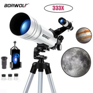 BORWOLF 70400 전문 고화질 천문 망원경 333X 달과 별을 볼 수 있는 조류 관찰 단안