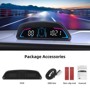 B3 헤드 업 디스플레이 obd2 gps 디지털 hud 자동차 게이지 속도계 타코미터 수온 연료 소비 전압 자동차 전자