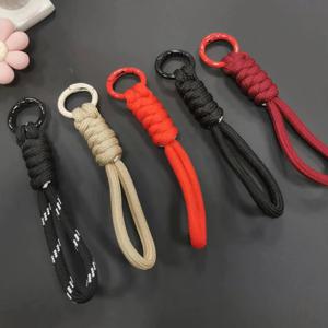 12cm 파라코드 땋은 끈으로 만든 키링, 손목 스트랩, 휴대폰 케이스, 분실 방지 끈, 키 고리, 전술용 생존 도구, 배낭 버클