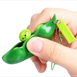 새로운 크리 에이 티브 짜기 완두콩 콩 Edamame 스트레스 릴리스 장난감 키 체인 귀엽고 재미있는 키 체인 자동차 키 선물 가방 부티크 선물