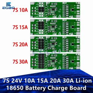 BMS 7S 24V 10A 15A 20A 30A 리튬 이온 18650 배터리 충전 보드, 밸런스 기능 단락/온도 보호