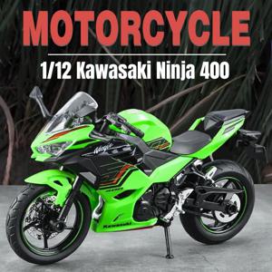 1/12 KAWASAKI Ninja 400 장난감 오토바이 미니어처 다이캐스트 금속 모델 1:12 슈퍼 스포츠 사운드 및 라이트 컬렉션 소년 아이를 위한 선물
