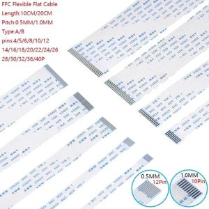 10PCS 플랫 유연한 케이블 FFC FPC AWM 20624 80C 60V VW-1 FFC-0.5MM 1.0MM 4/5/6/8/10/12/14/16/18/20/24/26/30/32 핀
