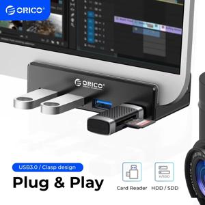 ORICO MH4PU 5GBPS 데이터 전송 허브 알루미늄 4 포트 USB 3.0 클립 허브, MAC OS PC 용 전원 공급 장치 고속