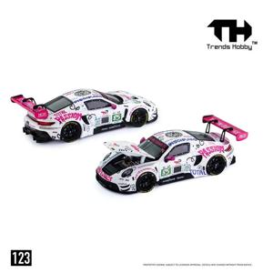 트렌즈 하비 TH 1:64 911 GT3 R 르망 24H LMGT3 2025 칩 하트 레이싱 테메라리오 매트 블루/그린 다이캐스트 모델카