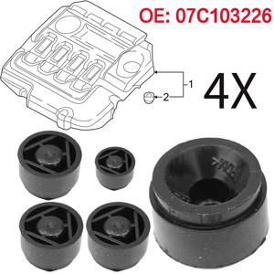 4Pcs 엔진 커버 그로멧 고무 버퍼 범퍼 장착 중지 Jounce Bush For Audi VW 골프 시트 Skoda A1 A3 A4 A5 A6 A7 A8 Q3 Q5