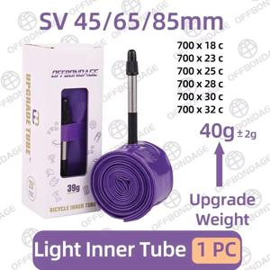 오프본디지 1개 초경량 39g 자전거 이너 튜브 700CC 로드 자전거 TPU 소재 타이어 65mm 길이 프렌치 밸브 자전거 액세서리