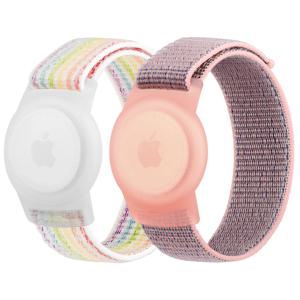 Apple AirTags에 대 한 2 개/몫 나일론 스트랩 팔찌와 Airtag GPS 트래커 홀더에 대 한 어린이 팔찌 안티 스크래치 커버 액세서리