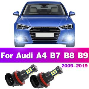 2Pcs LED 자동차 앞 안개등 램프 전구 아우디 A4 B7 B8 B9 2009 - 2019 2010 2011 2012 2013 2014 2015 2016 2017 2018 액세서리