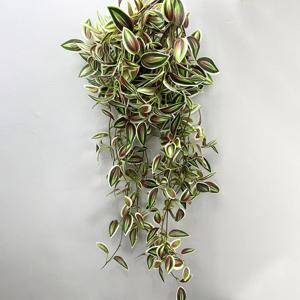 75cm 긴 인공 덩굴 잎 가짜 매달려 식물 실크 나무 잎 녹색 대나무 와인딩 등나무 홈 가든 웨딩 장식