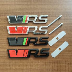 3D 금속 RS 로고 VRS 엠블럼 자동차 그릴 배지 Skoda Kodiaq Rapid Fabia Octavia 1 2 3 A5 A7 MK1 MK3 MK4 VRS 스티커 액세서리