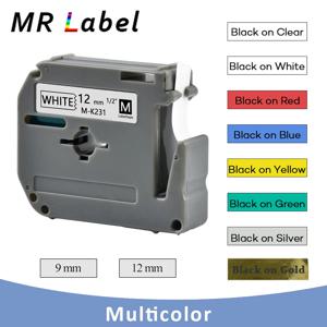 1PCS 9/12mm MK231 라벨 테이프 M-K231 MK-231 MK131 MK631 호환 Brother P-Touch PT65 PT70 PT85 PT90 PT80 PT100 라벨 메이커