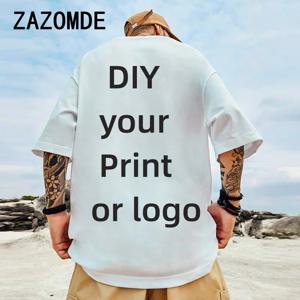 ZAZOMDE 100% 코튼 맞춤형 티셔츠, 앞뒤 양면 맞춤형 DIY 티셔츠, 큰 사이즈, 당신의 디자인 로고 만들기
