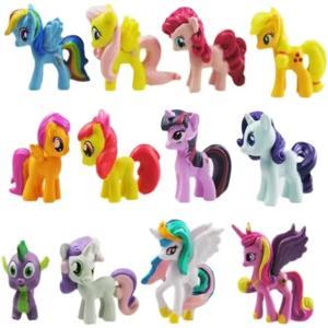 12 개/대 Hasbro 내 작은 조랑말 황혼 스파클 Fluttershy 핑키 파이 인형 장난감 모델 애니메이션 피규어 어린이 선물 수집