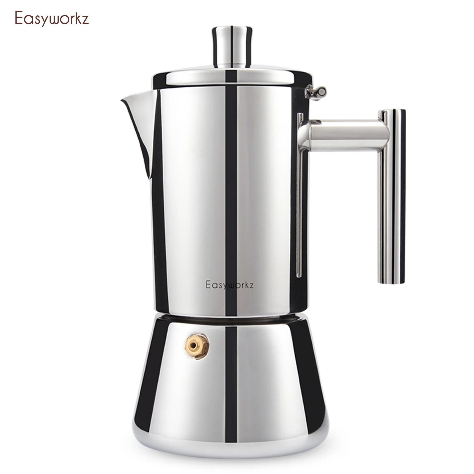 Easyworkz Diego Stovetop 에스프레소 메이커 스테인레스 스틸 이탈리아 커피 머신 메이커 인덕션 모카 포트