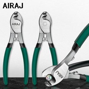 AIRAJ 케이블 가위, 산업용 등급 와이어 커팅 플라이어, 전기 기술자 전용 와이어 커팅 및 스트리핑 케이블 가위