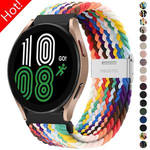 브레이드 탄성 팔찌 나일론 밴드, 삼성 갤럭시 워치 6, 5, 4, 40, 44mm, 5Pro 액티브 2, 기어 S3, 화웨이 GT2, 3, 4Pro 용, 20mm, 22mm