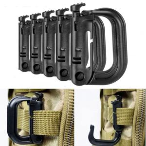 5Pcs 플라스틱 D-링 전술 Carabiner Grimlock 잠금 하드 후크 버클 클립 Molle 웨빙 액세서리 배낭/파우치/가방/벨트