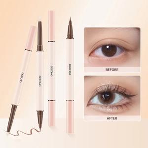 GECOMO 3D 스타 아이 더블 헤드 실크웜 펜, 메이크업 지속력, 방수 및 얼룩이 잘 안남, 밝게