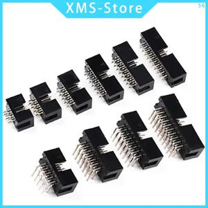수컷 소켓 스트레이트 IDC 박스 헤더 PCB 커넥터 더블 로우 DC3 헤더, 딥 6P, 10P, 20P, 26P, 34P, 40P 핀, 2.54mm 피치, 10 개