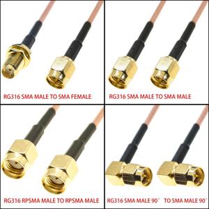 RG316 SMA Male Female-SMA Male Female 압착 커넥터 플러그 RPSMA 너트 벌크헤드 확장 RF 동축 동축 점퍼 피그테일 케이블