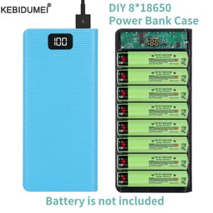 DIY 8*18650 배터리 보조베터리 케이스 20000mAh 듀얼 USB 유형 C 배터리 홀더 쉘 전화 충전을 위한 납땜 보관함 없음