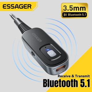 Essager 2 In1 Bluetooth 5.1 오디오 수신기 송신기 3.5MM 잭(마이크 포함) PC TV 차량용 스피커용 스테레오 음악 무선 어댑터