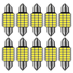 10pcs 꽃줄 31mm 36mm 39mm 41mm 고품질 슈퍼 밝은 LED 전구 C5W C10W 자동차 번호판 빛 인테리어 독서 돔 램프