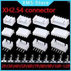 JST XH2.54 2/3/4/5 핀 터미널 플라스틱 쉘 수 플러그 + 암 소켓 와이어 커넥터 XH 2.54 2P 3P 4P 5P 6P 7P 8P 9P 10P 12P