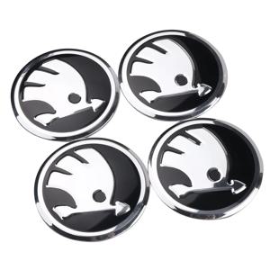 4pcs 56mm 자동차 스타일링 휠 센터 허브 캡 림 커버 배지 엠 블 럼 스티커 Skoda Rapid Fabia Octavia 2 A7 A5 A4 Yeti Superb