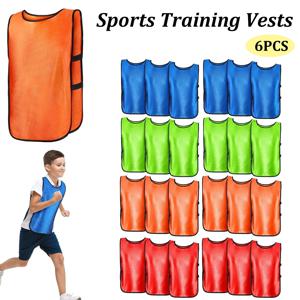 6PCS 축구 Pinnies 빠른 건조 축구 팀 유니폼 스포츠 축구 팀 훈련 연습 청소년 성인 농구 스포츠 조끼