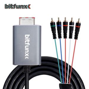 Bitfunx 컴포넌트 비디오 5RCA YPbPr 케이블 Nintendo GameCube NGC 디지털 AV 출력 고품질 이미지