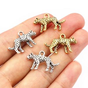 10pcs 23x14x4mm 합금 레오파드 매력 펜던트 DIY 쥬얼리 만들기 액세서리 목걸이 팔찌