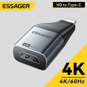 에사저 USB 타입-C to HDMI 호환 DP VGA 미니 DP 어댑터 4K@120Hz 8K@60Hz HD 비디오 전송 컨버터 맥북 TV 박스용