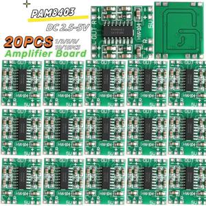 1-20PCS PAM8403 오디오 2x3W PAM 8403 클래스 D 스테레오 오디오 증폭기 모듈 5V 전원 용 미니 디지털 전력 증폭기 보드