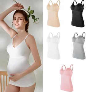 출산 간호 긴 캐미솔, 앞면 개구부 패딩 브라로 편안한 모유 수유 및 산후 지원 여성 Bralette