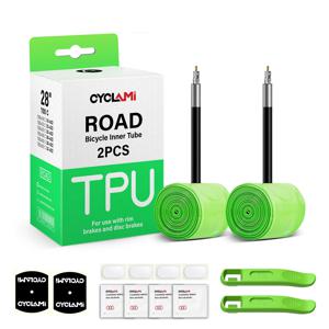 CYCLAMI TPU 소재 초경량 자전거 내부 튜브, MTB 도로 자전거 타이어, 프렌치 밸브 타이어 수리 도구, 700C, 18, 32, 45mm, 65 mm 길이 , 자전거 내관