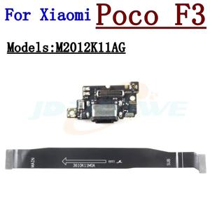 Xiaomi Poco F3 M2012K11AG 메인 마더 보드 플렉스 케이블 수리 부품 용 USB 충전 포트 마이크 마이크 독 커넥터 보드