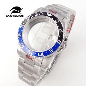 Matelion 20ATM 다이브 40mm 서브 케이스 NH35 NH34 GMT ETA 2824 PT5000 시계 케이스 스틸 팔찌 사파이어 120 클릭 슬라이딩 버클