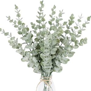 10pcs 38cm 유칼립투스 줄기 인공 유칼립투스 잎 홈 꽃 꽃다발 센터 피스 웨딩 장식 크리스마스 장식