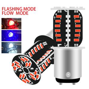 1Pcs 1157 LED 스트로브 브레이크 라이트 BAY15D LED 64SMD DRL 물 깜박임 역방향 주차 램프 오토바이 자동차 방향 지시등 테일 램프