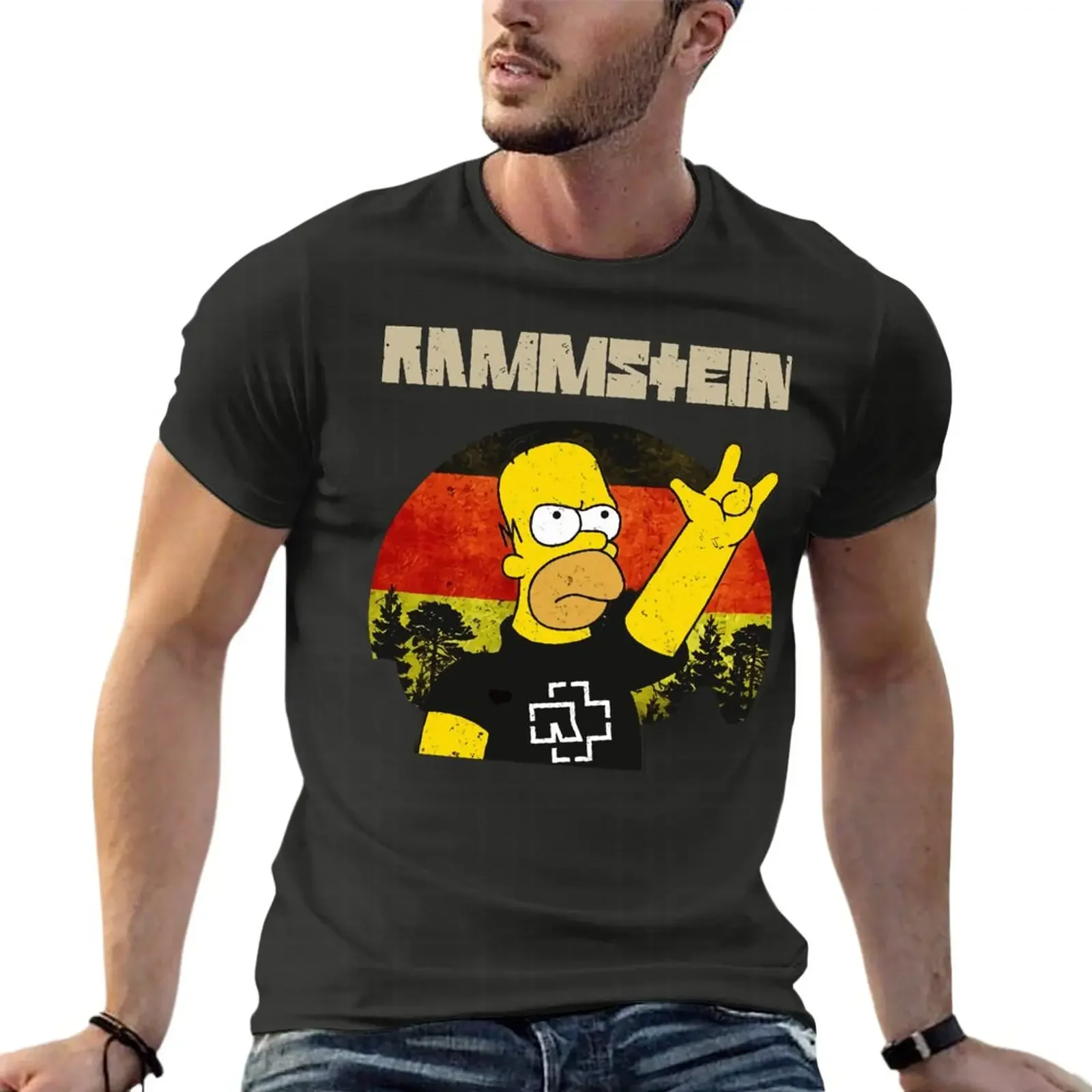 Homer 독일 버전 오버사이즈 티셔츠, 맞춤형 남성 의류, 100% 코튼 스트리트웨어, 플러스 사이즈 상의 티