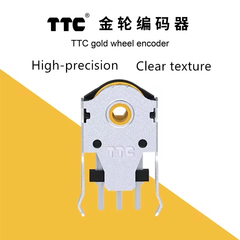 TTC 인코더 7/8/9/10/11/12/13/14/15/16mm 로터리 마우스 스크롤 골드 휠 인코더, 1.74mm 홀 마크, PC 마우스용 20-40g 힘