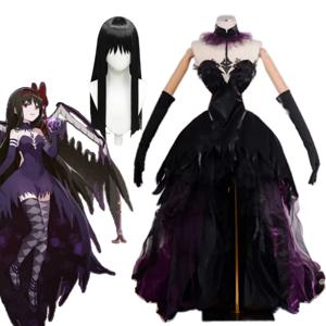 Akemi Homura 코스프레 악마 Akemi Homura 여성 보라색 드레스 복장 애니메이션 Puella Magi Madoka Magica Akemi Homura 할로윈 정장