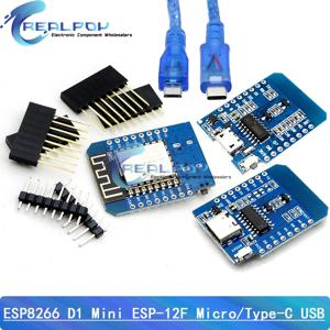 ESP8266 ESP-12 ESP-12F WeMos D1 미니 모듈 Wemos WiFi 개발 보드 마이크로/Type-C USB 3.3V, ESP-8266EX 11 기반 핀 포함