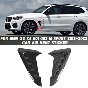 자동차 사이드 펜더 스포일러 윈드 나이프 사이드 아가미 에어 벤트 장식 사이드 윙 스티커 BMW X3 X4 G01 G02 M 스포츠 2018-2023 +
