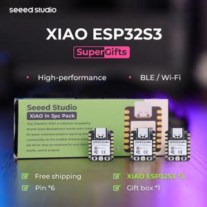 XIAO ESP32S3 3 개 팩, 2.4GHz Wi-Fi, BLE 5.0, 듀얼 코어, 배터리 충전 지원, 전력 효율성 및 풍부한 인터페이스, 이상적